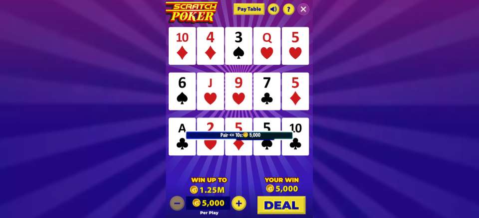 Golden Hearts Games Scratch Poker