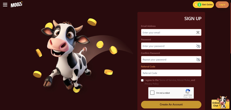 Moozi Sweepstakes Casino Signup