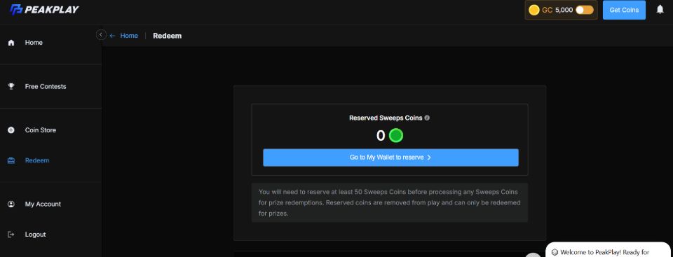 PeakPlay Reserve Coins