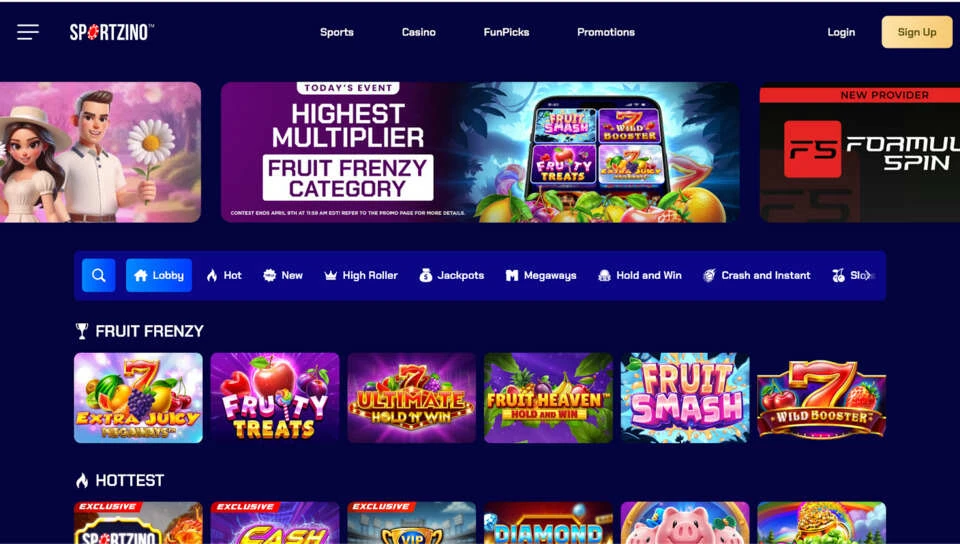 Sportzino Homepage