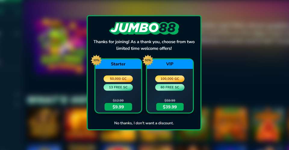 Jumbo88 First-Purchase Discount