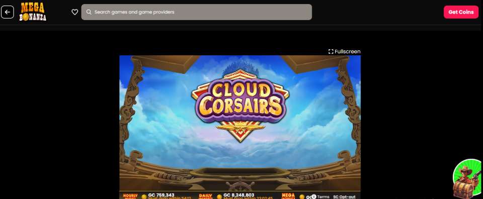Cloud Corsairs Game at Mega Bonanza