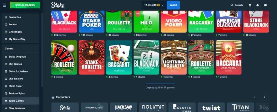 Stake.us Casino Homepage