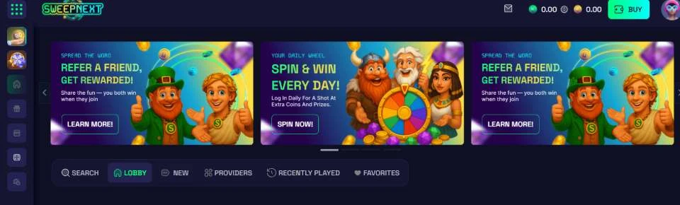 SweepNext Homepage