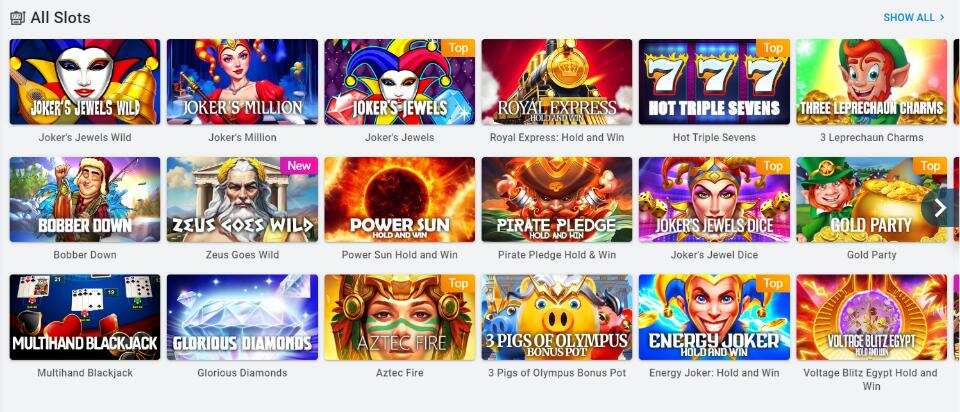 Pulsz Bingo List of Slot Games