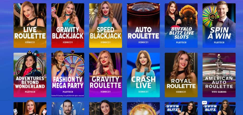 SpinBlitz Live Games