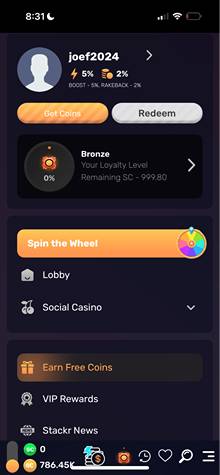 Stackr Casino Mobile Profile