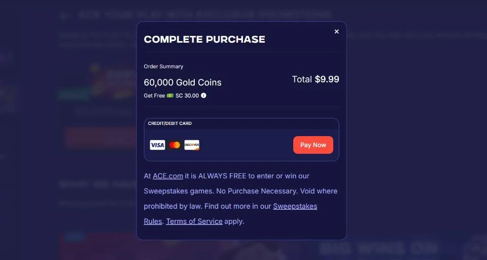 ACE.com Casino Purchase