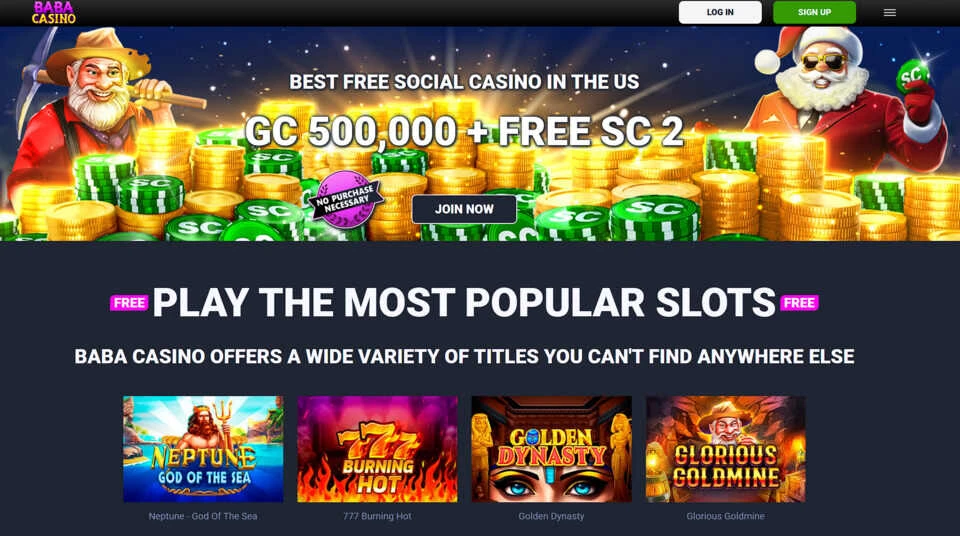 Baba Casino Homepage