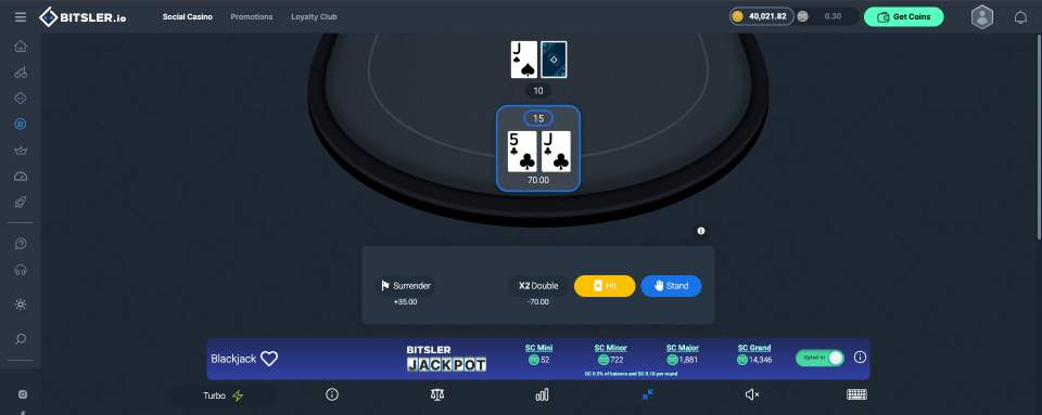 Bitsler.io Casino Blackjack