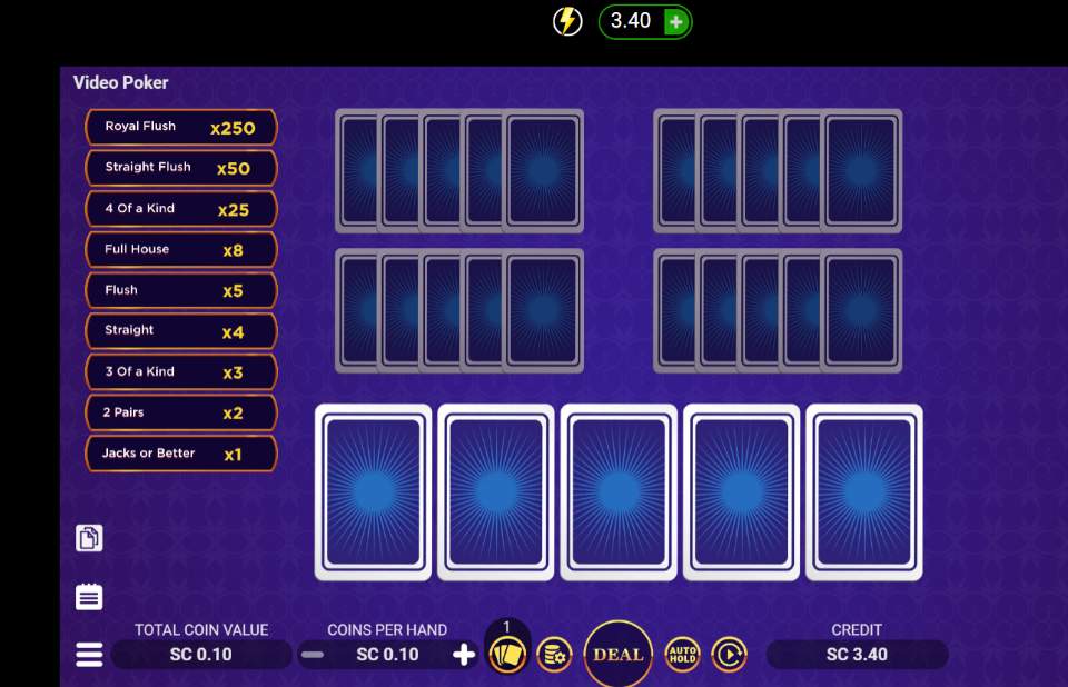 LoneStar Casino Video Poker table game