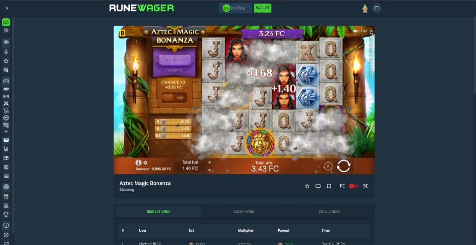Runewager Casino Aztec Magic