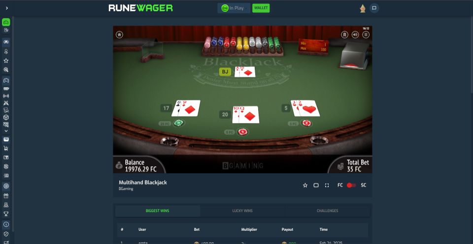 Runewager Casino Blackjack