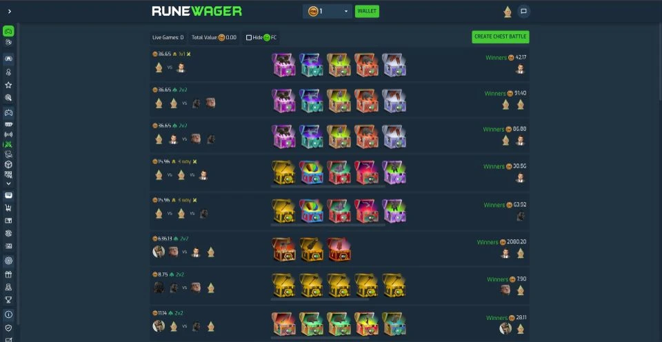 Runewager Casino Chest Bettle