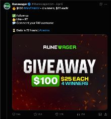 Runewager Casino Twitter Giveaway