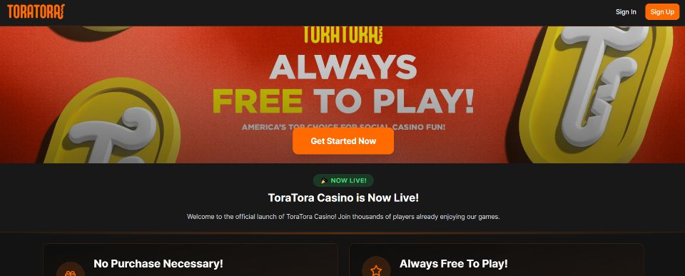 ToraTora Casino Homepage