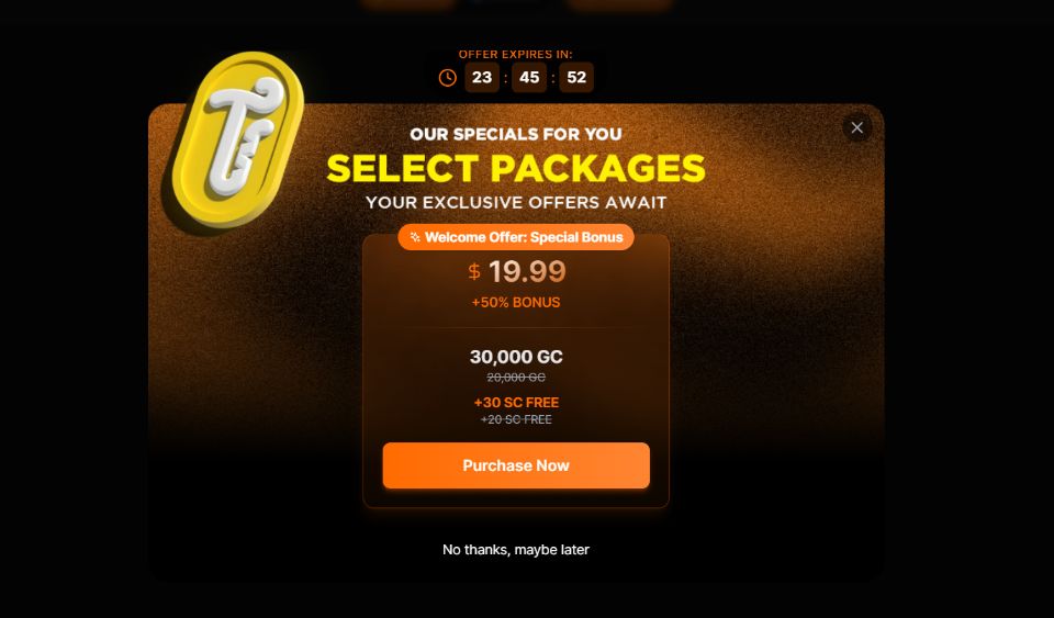 ToraTora Casino Select Packages