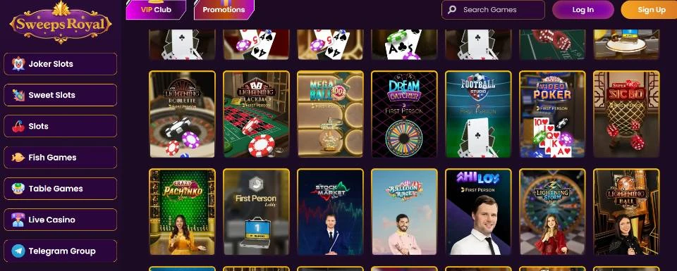 Sweeps Royal Live Dealer Casino