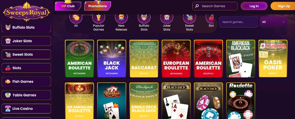 Sweeps Royal Live Games