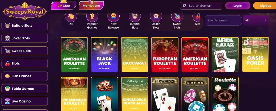Sweeps Royal Live Games