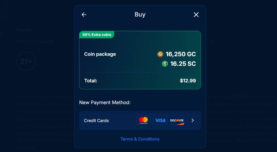 BankRolla Sweepstakes Casino Coin Purchase