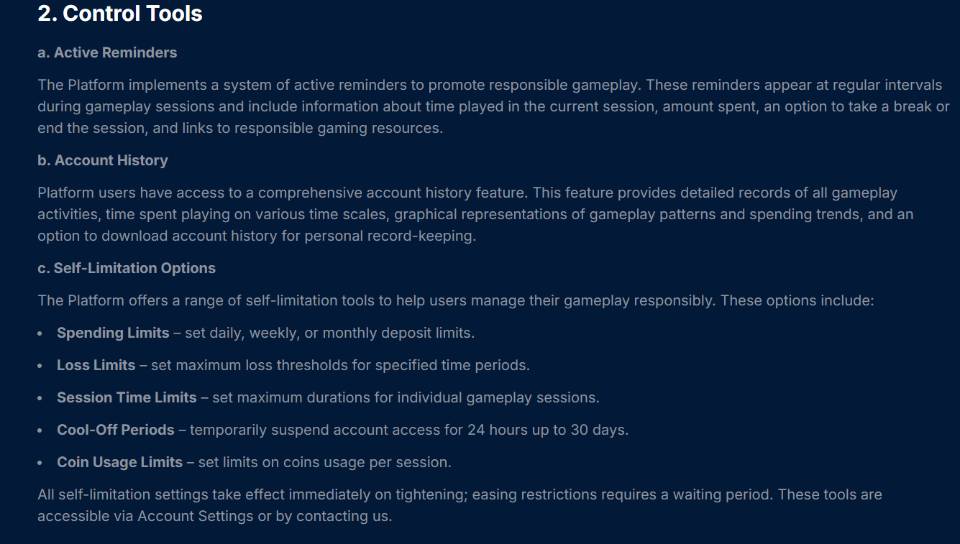 BankRolla Sweepstakes Casino Responsible Gaming