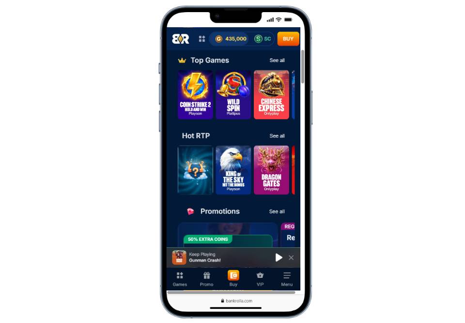 BankRolla Sweepstakes Casino Mobile App
