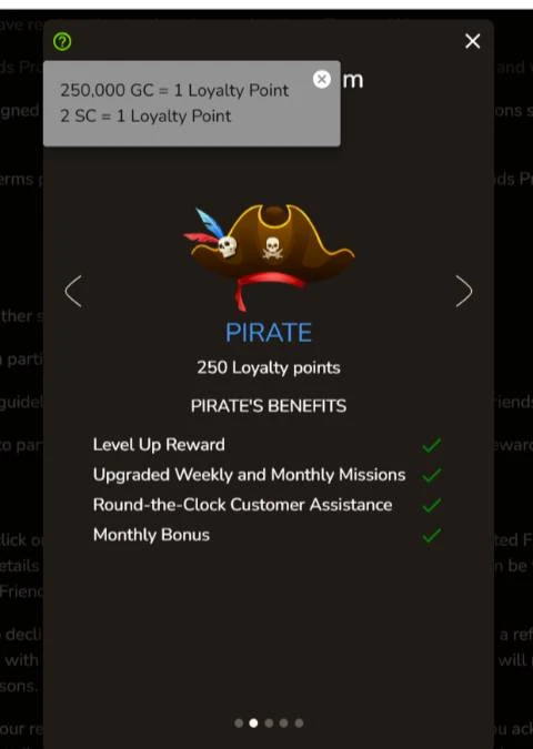 Gold Treasure Casino Loyalty bonus