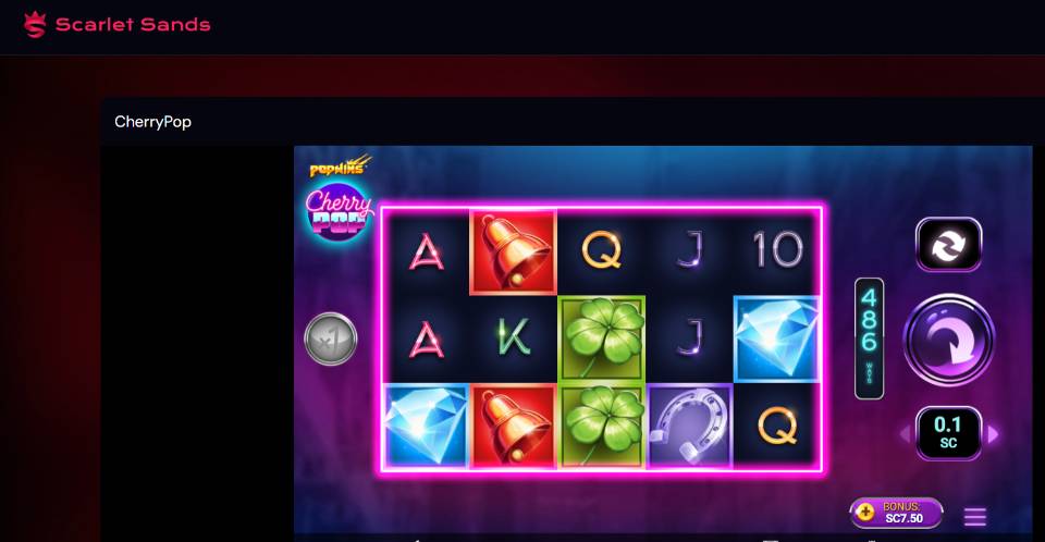 Scarlet Sands Cherry Pop Casino Game