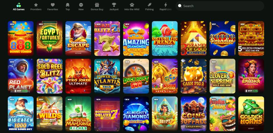 StormRush Games Selection Screen