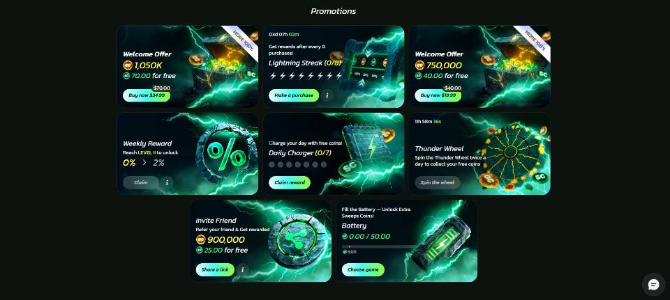 StormRush Sweepstakes Casino Promotions