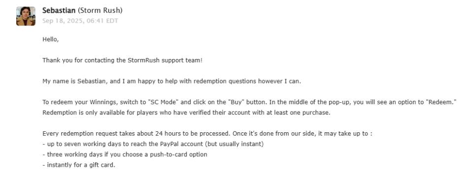 StormRush Support Chat