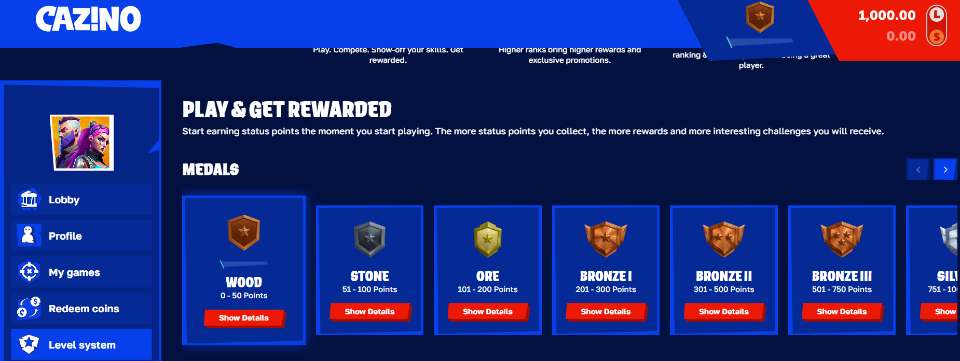 Cazino.com VIP System