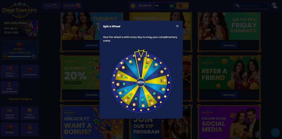 Dime Sweeps Casino Wheel