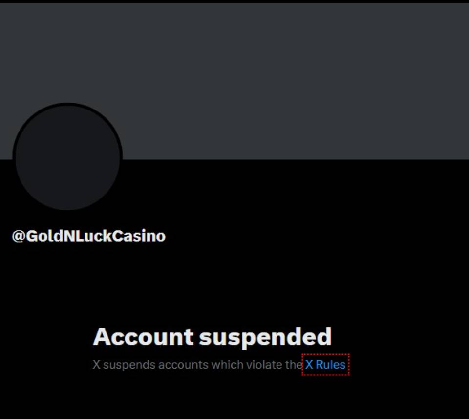 GoldNLuck Casino X Account Suspended