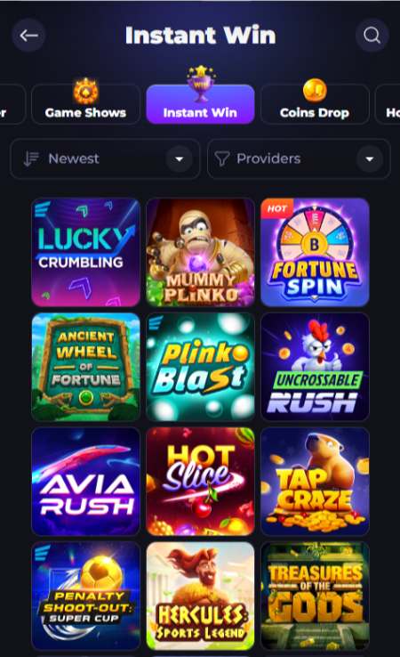 LuckyRush Casino Instant Win