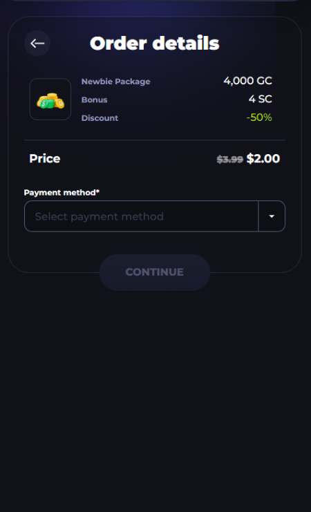 LuckyRush Casino Order Details