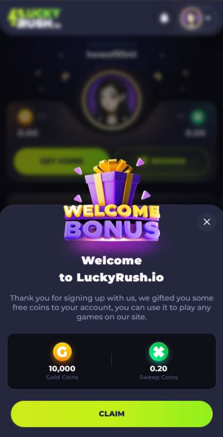 LuckyRush Casino Welcome Bonus