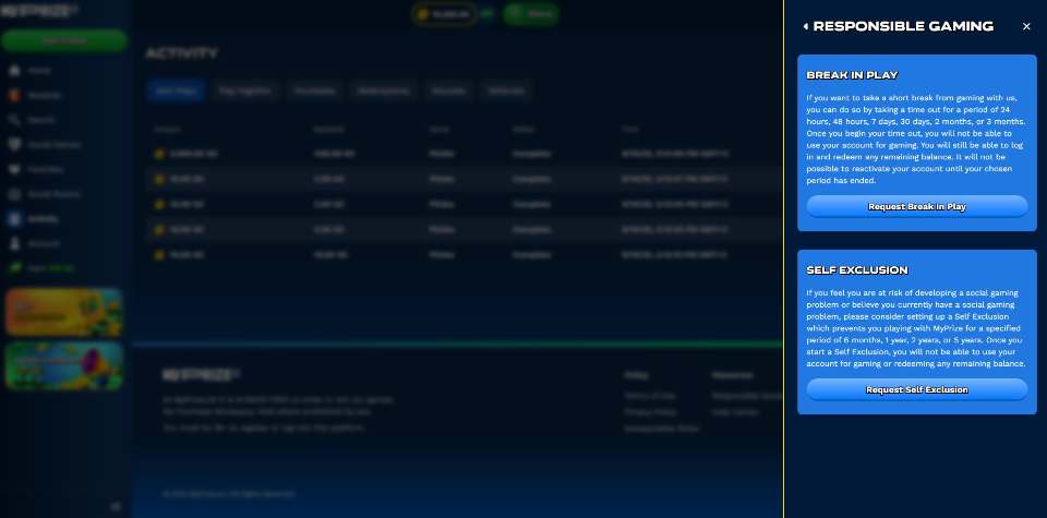 RealPrize.us Casino Responsible Gaming