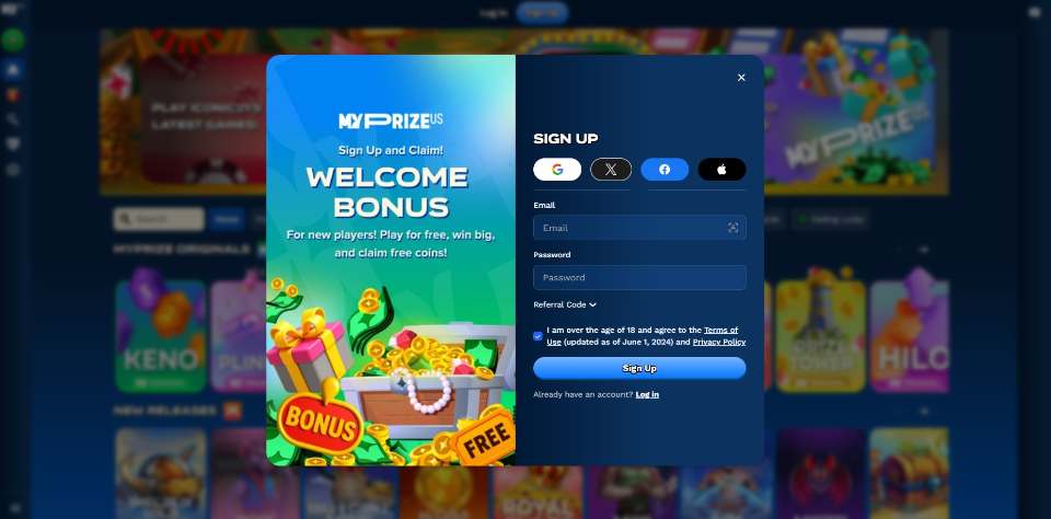 RealPrize.us Casino Signup Process