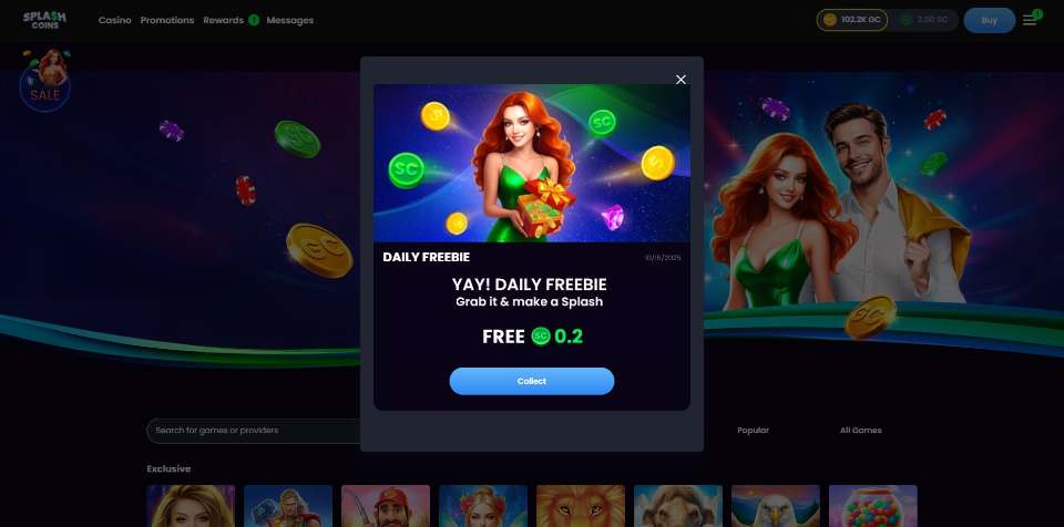 Splash Coins Daily Bonus