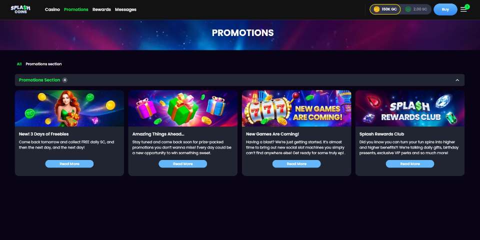 Splash Coins Promotions