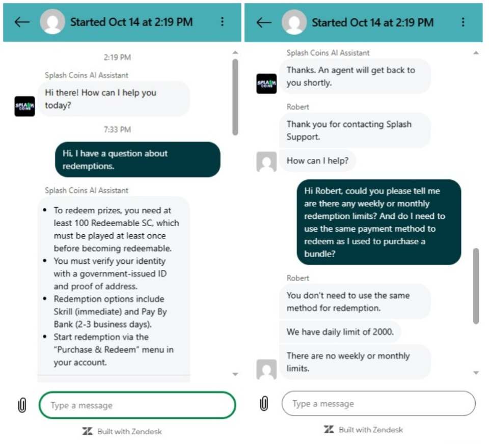 Splash Coins Support