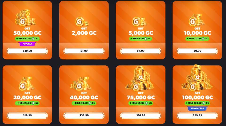 The Win Zone Coin Packages