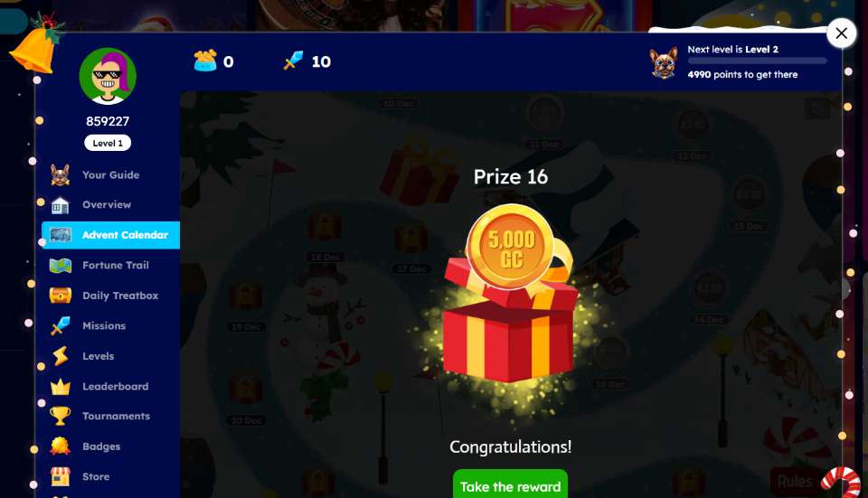 Big Shot Games Casino Advent Calendar