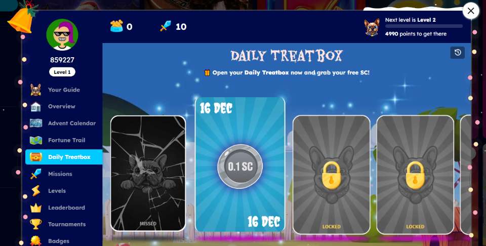 Big Shot Games Casino Daily Treat Box