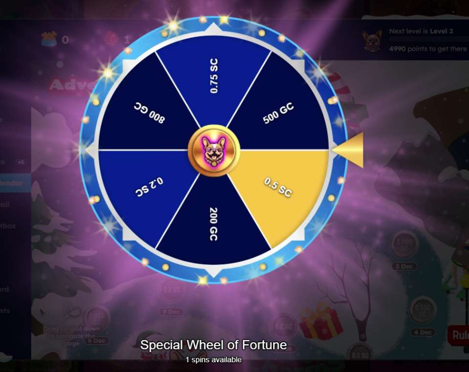 Big Shot Games Casino Special Wheel of Fortune