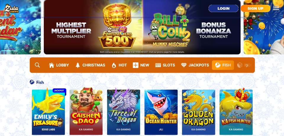 Zula Casino Fish Games Lobby