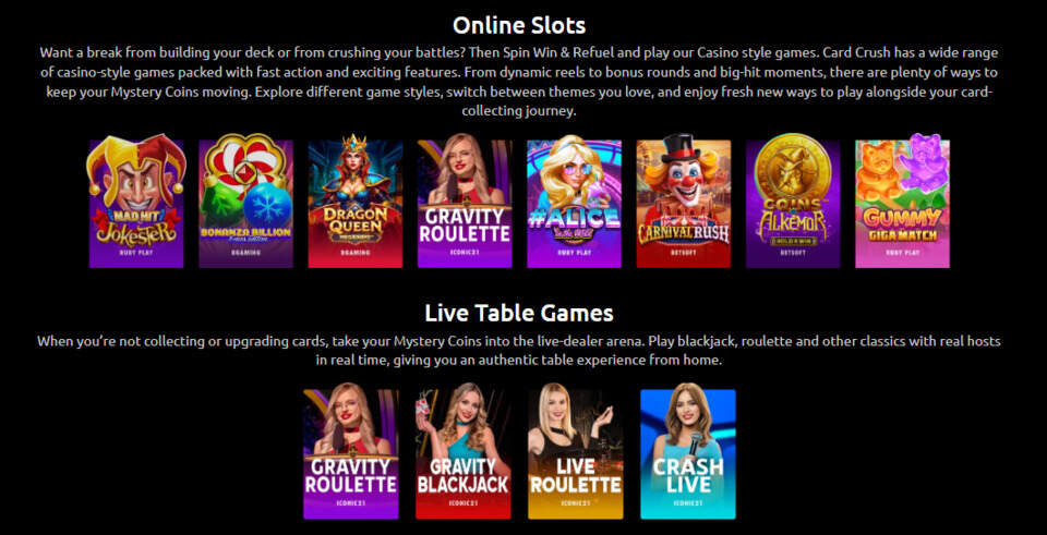 Card Crush Casino Games