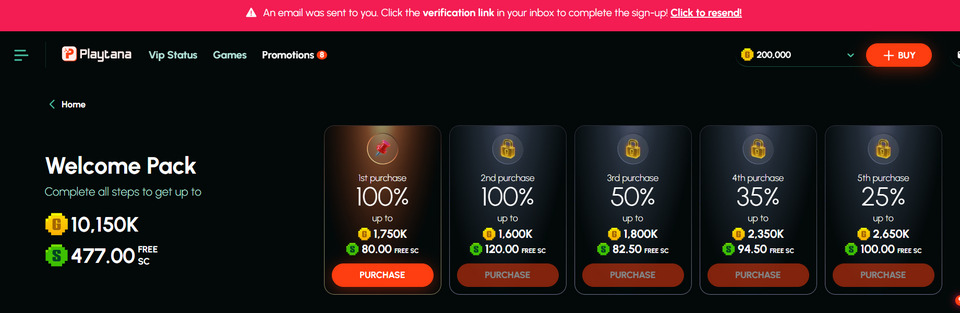 Playtana Bonus Code Welcome Pack